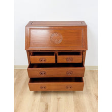 Load image into Gallery viewer, Rare Oriental Rosewood Secretary Writing Desk Fold Out Sheraton Hotel Provenance
