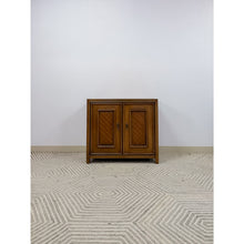 Load image into Gallery viewer, MCM Cabinet Brass Pulls Checker Panel Doors Vintage Mid-Century Storage
