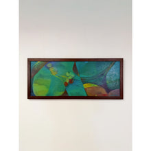Load image into Gallery viewer, Framed Original Abstract Acrylic Painting Teal Green Still Life Art, Wood frame
