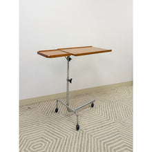 Load image into Gallery viewer, Danish Teak MCM Rolling Music Stand Adjustable Side Table 28"-37" Tall

