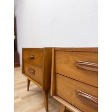 Load image into Gallery viewer, Vintage United MCM Nightstands Collectible Retro Walnut Bedside Tables w Drawers
