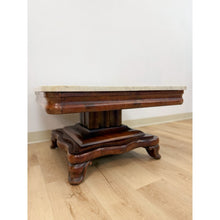 Load image into Gallery viewer, Antique Mahogany Marble Top Coffee Table Traditional Square Living Room
