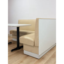 Load image into Gallery viewer, Vintage Retro Diner Banquette Booth Set Chrome Table Cream Vinyl L-Shape
