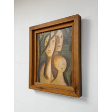 Load image into Gallery viewer, Brutalist Figurative Oil Painting Signed Simon 1970 Postmodern Figures Art
