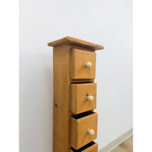 Load image into Gallery viewer, Vintage Pine Six Drawer Narrow Vertical Apothecary Cabinet Storage
