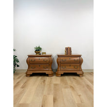 Load image into Gallery viewer, Vintage Century Furniture Provincial Curvy Nightstand Pair Classic Bedroom Table
