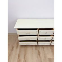 Load image into Gallery viewer, Vintage Thomasville Paoletti Faux Bamboo 9 Drawer Dresser White Hollywood Regency
