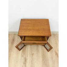 Load image into Gallery viewer, MCM Transitional Nightstand with Iron Grate Doors Single Drawer Vintage Ornate
