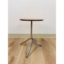Load image into Gallery viewer, Vintage MCM Style Round Wood Top Chrome Leg End Table Retro Accent Side Table
