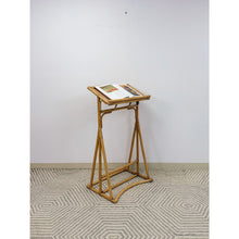 Load image into Gallery viewer, Vintage Rattan Wicker Easel Podium Art Stand Coastal Boho Hollywood Regency
