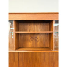 Load image into Gallery viewer, MCM Teak 2 Piece China Cabinet Sliding Doors Shelves Vintage Buffet Storage
