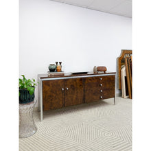 Load image into Gallery viewer, Tomlinson MCM Burlwood Credenza Chrome Details Doors Drawers, Buffet, Console
