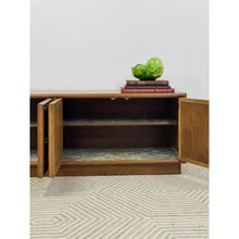 Load image into Gallery viewer, Drexel Collage MCM Low Console Lattice Door Faces Vintage Credenza Finished Back

