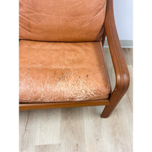 Load image into Gallery viewer, MCM Danish Modern Cognac Color Two Seat Couch Curved Bench Sculptural Seating
