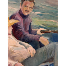 Load image into Gallery viewer, The Boatman Original Oil Painting Signed M.W. Picchi Couple Boat Nautical Art
