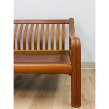 Load image into Gallery viewer, MCM Danish Modern Cognac Color Two Seat Couch Curved Bench Sculptural Seating
