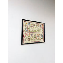 Load image into Gallery viewer, Vintage All The Flowers Cross Stitch Framed Art Sampler Floral Quote Black Frame
