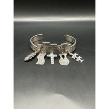 Load image into Gallery viewer, Sterling Silver Bangle, Pueblo dangling Bracelet w/Charms Signed Rudy Willis
