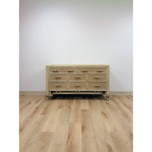 Load image into Gallery viewer, Coastal Ficks Reed Faux Bamboo Woven Nine Drawer Dresser, Wicker
