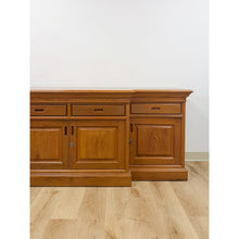 Load image into Gallery viewer, Antique Style Oak Office Credenza with Locking Doors and Finished Back
