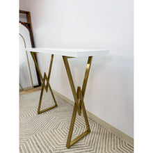 Load image into Gallery viewer, Modern White Tall Console/Bar Table – Minimalist, Sleek Design, Multi-Use
