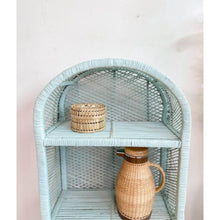 Load image into Gallery viewer, Coastal Blue Arched Wicker Shelf
