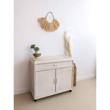 Load image into Gallery viewer, Pencil Reed Rattan Fold Top Bar Cart
