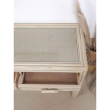 Load image into Gallery viewer, Rattan glass top desk
