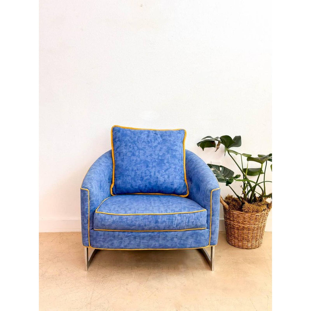 Mid-Century Modern Blue Club Chair