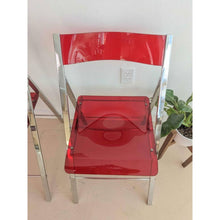 Load image into Gallery viewer, 3 Red Acrylic Folding Chairs

