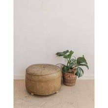 Load image into Gallery viewer, Rolling Leather Ottoman
