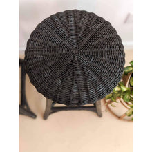 Load image into Gallery viewer, Pair of Black Rattan Barstools
