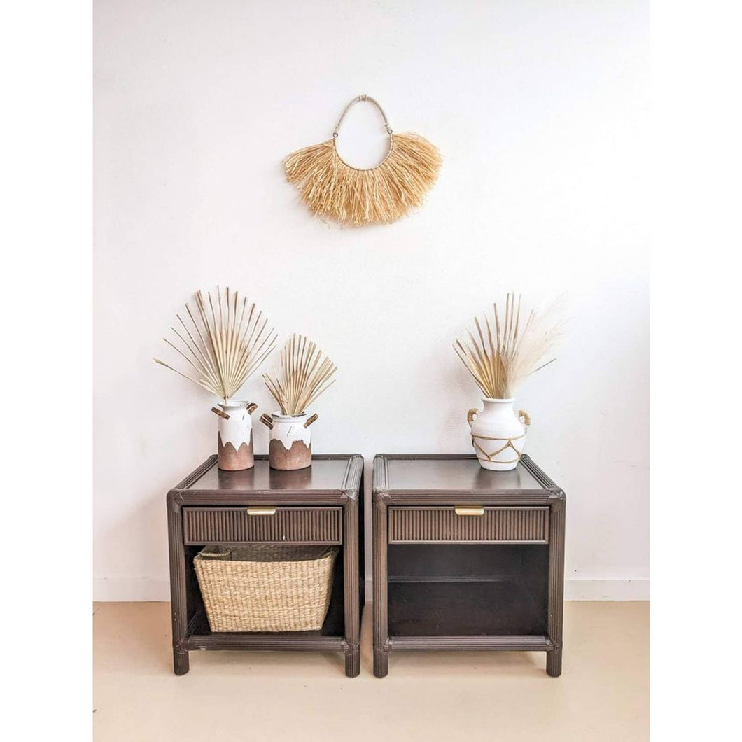 Ribbed Brown Nightstands