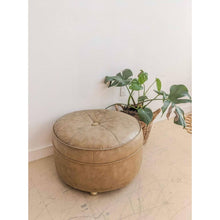 Load image into Gallery viewer, Rolling Leather Ottoman
