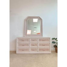 Load image into Gallery viewer, Pencil Reed Rattan 9 Drawer Dresser And Mirror
